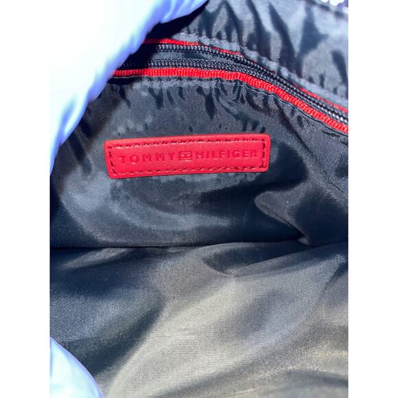 Navy blue and white Tommy Hilfiger satchel purse with built-in wallet - Picture 6 of 7